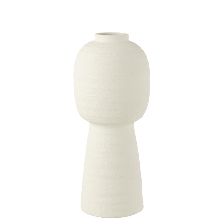 Ivy Bronx Arshleen White 50Cm Clay Floor Vase Wayfair.co.uk
